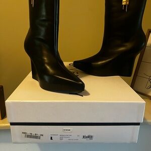 Givenchy Black Pointed Wedge Knee-High Boots